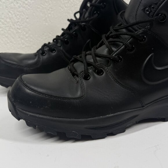 Nike ACG Manoa Triple Black Hiking Boots Leather Outdoor All Terrain Size 11 - Picture 6 of 14